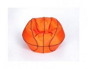 Кресло-мешок Баскетбольный мяч малый оранжево-черное в Пуровске - purovsk.ok-mebel.com | фото 1