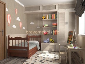 АЛЕНКА Кровать детская (орех) с 2 ящиками в Пуровске - purovsk.ok-mebel.com | фото