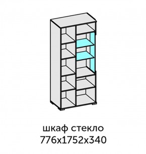 Аллегро-10 Шкаф 2дв. (со стеклом) (дуб крафт золотой-камень темный) в Пуровске - purovsk.ok-mebel.com | фото 2