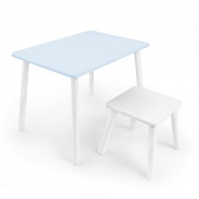 Детский комплект стол и табурет Rolti Baby (голубая столешница/белое сиденье/белые ножки) в Пуровске - purovsk.ok-mebel.com | фото