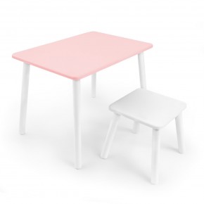 Детский комплект стол и табурет Rolti Baby (розовая столешница/белое сиденье/белые ножки) в Пуровске - purovsk.ok-mebel.com | фото