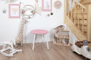 Детский стол круглый Rolti Baby (розовый/белый, массив березы/мдф) в Пуровске - purovsk.ok-mebel.com | фото