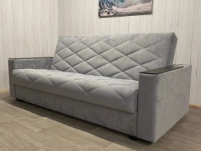 Диван Престиж-15 (НПБ+МДФ) велюр Sensey silver в Пуровске - purovsk.ok-mebel.com | фото 2
