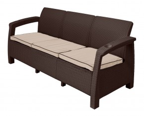 Диван Yalta Premium Sofa 3 Set (Ялта) шоколадный (+подушки под спину) в Пуровске - purovsk.ok-mebel.com | фото
