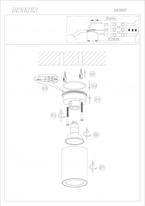 DK3007-WH Накладной светильник влагозащ., IP 44, 15 Вт, GU10, белый, алюминий в Пуровске - purovsk.ok-mebel.com | фото 4