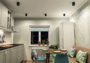 DK3090-BK+CY Светильник накладной IP 20, 10 Вт, GU5.3, LED, черный/голубой, пластик в Пуровске - purovsk.ok-mebel.com | фото 2