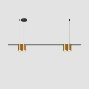 DK4061-BK+SG Подвесной светильник ORBIT, IP20, 4xGU10 LED до 15 Вт, черный + сатинированное золото, алюминий в Пуровске - purovsk.ok-mebel.com | фото
