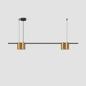 DK4061-BK+SG Подвесной светильник ORBIT, IP20, 4xGU10 LED до 15 Вт, черный + сатинированное золото, алюминий в Пуровске - purovsk.ok-mebel.com | фото 2