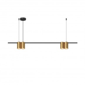 DK4061-BK+SG Подвесной светильник ORBIT, IP20, 4xGU10 LED до 15 Вт, черный + сатинированное золото, алюминий в Пуровске - purovsk.ok-mebel.com | фото 3