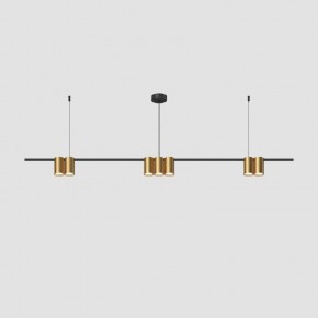 DK4063-BK+SG Подвесной светильник ORBIT, IP20, 7xGU10 LED до 15 Вт, черный + сатинированное золото, алюминий в Пуровске - purovsk.ok-mebel.com | фото