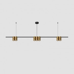 DK4063-BK+SG Подвесной светильник ORBIT, IP20, 7xGU10 LED до 15 Вт, черный + сатинированное золото, алюминий в Пуровске - purovsk.ok-mebel.com | фото 2