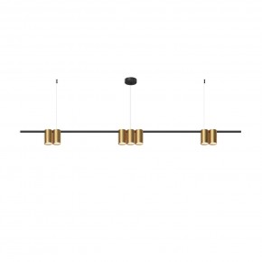 DK4063-BK+SG Подвесной светильник ORBIT, IP20, 7xGU10 LED до 15 Вт, черный + сатинированное золото, алюминий в Пуровске - purovsk.ok-mebel.com | фото 3