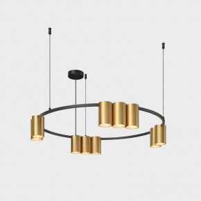 DK4065-BK+SG Подвесной светильник ORBIT , IP20, 10xGU10 LED до 15 Вт, черный + сатинированное золото, алюминий в Пуровске - purovsk.ok-mebel.com | фото