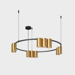 DK4065-BK+SG Подвесной светильник ORBIT , IP20, 10xGU10 LED до 15 Вт, черный + сатинированное золото, алюминий в Пуровске - purovsk.ok-mebel.com | фото 2