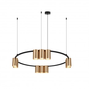 DK4065-BK+SG Подвесной светильник ORBIT , IP20, 10xGU10 LED до 15 Вт, черный + сатинированное золото, алюминий в Пуровске - purovsk.ok-mebel.com | фото 3