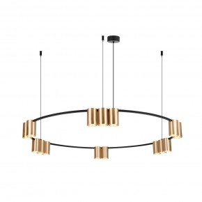 DK4067-BK+SG Подвесной светильник ORBIT, IP20, 15xGU10 LED, до 15 Вт, черный + сатинированное золото, алюминий в Пуровске - purovsk.ok-mebel.com | фото 3
