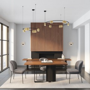 DK4067-BK+SG Подвесной светильник ORBIT, IP20, 15xGU10 LED, до 15 Вт, черный + сатинированное золото, алюминий в Пуровске - purovsk.ok-mebel.com | фото 5