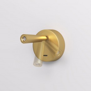 DK5072-SB Бра SHINE WALL со светодиодом, D104*H68, IP20, 3000К, 3W, RA?90, сатинированная латунь, алюминий в Пуровске - purovsk.ok-mebel.com | фото 3