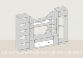 Гостиная Аллегро с 2 шкафами вариант-5 (венге/дуб белфорт) в Пуровске - purovsk.ok-mebel.com | фото 2