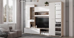 Гостиная Флай (ЦС-01/ШК-04) дуб сонома/белый в Пуровске - purovsk.ok-mebel.com | фото