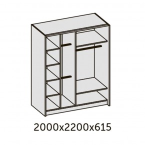 ИННЭС-5 Шкаф-купе 2-х дв. 2000 (2 дв. Ф3 - венге вст. экокожа корич) в Пуровске - purovsk.ok-mebel.com | фото 2