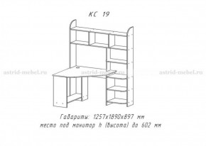 Компьютерный стол №19 (Анкор темный) в Пуровске - purovsk.ok-mebel.com | фото 3