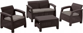 Комплект мебели Корфу сет (Corfu set) коричневый - серо-бежевый * в Пуровске - purovsk.ok-mebel.com | фото 1