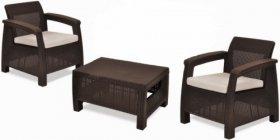 Комплект мебели Корфу Уикенд (Corfu Weekend) коричневый - серо-бежевый * в Пуровске - purovsk.ok-mebel.com | фото 1