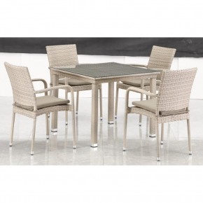 Комплект плетеной мебели T256C/Y376C-W85 Latte (4+1) + подушки на стульях в Пуровске - purovsk.ok-mebel.com | фото 3