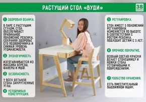 Комплект растущий стол и стул с чехлом 38 попугаев «Вуди» (Белый, Белый, Беж) в Пуровске - purovsk.ok-mebel.com | фото