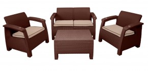 Комплект уличной мебели Yalta Premium Terrace Set (Ялта) шоколадый (+подушки под спину) в Пуровске - purovsk.ok-mebel.com | фото