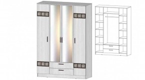 КОСТА-РИКА Шкаф 4-х створчатый (анкор светлый) в Пуровске - purovsk.ok-mebel.com | фото