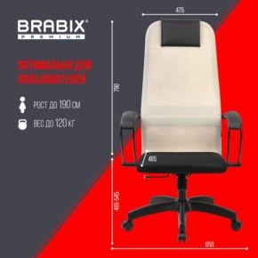 Кресло BRABIX PREMIUM "Ultimate EX-800" пластик, плотная двойная сетка Х2, черное/бежевое, 532916 в Пуровске - purovsk.ok-mebel.com | фото 6