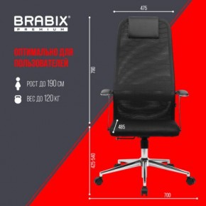 Кресло BRABIX PREMIUM "Ultimate EX-801" хром, плотная двойная сетка Х2, черное, 532917 в Пуровске - purovsk.ok-mebel.com | фото 7