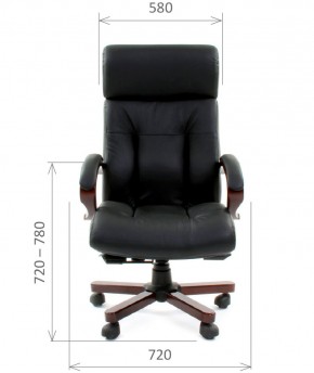 Кресло для руководителя CHAIRMAN  421 (Натуральная кожа) Черное в Пуровске - purovsk.ok-mebel.com | фото 4
