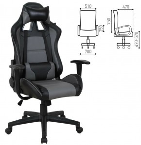 Кресло компьютерное BRABIX "GT Racer GM-100" (черное/серое) 531926 в Пуровске - purovsk.ok-mebel.com | фото 2