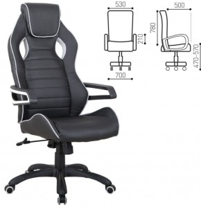 Кресло компьютерное BRABIX "Techno Pro GM-003" (черное/серое, вставки серые) 531814 в Пуровске - purovsk.ok-mebel.com | фото 2