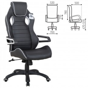 Кресло компьютерное BRABIX Techno Pro GM-003 (экокожа черное/серое, вставки серые) 531814 в Пуровске - purovsk.ok-mebel.com | фото 2