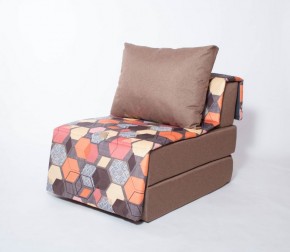 Кресло-кровать бескаркасное Харви (коричневый-геометрия браун) в Пуровске - purovsk.ok-mebel.com | фото