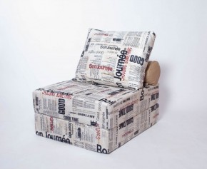 Кресло-кровать-пуф бескаркасное Прайм (Газета) в Пуровске - purovsk.ok-mebel.com | фото
