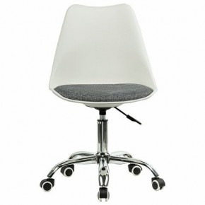 Кресло стул BRABIX "Eames MG-310 CH", хром, пластик белый, ткань серая, 532924 в Пуровске - purovsk.ok-mebel.com | фото