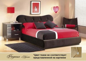Кровать 1400 Феодосия со стразами в к/з "Классик 307 коричневый" серия Норма (+основание на опорах) в Пуровске - purovsk.ok-mebel.com | фото