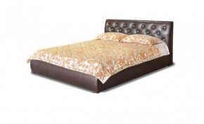 Кровать 1600 Флоренция в к/з "Классик 307 коричневый" (серия Норма) + основание + опоры в Пуровске - purovsk.ok-mebel.com | фото