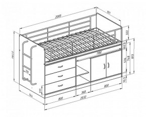 Кровать-чердак "Дюймовочка-6"  Белый/Розовый в Пуровске - purovsk.ok-mebel.com | фото 2