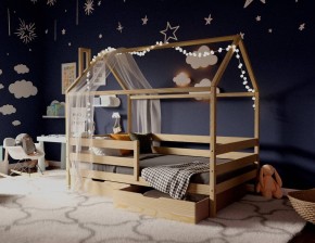 Кровать-домик 80*160 без покраски в Пуровске - purovsk.ok-mebel.com | фото