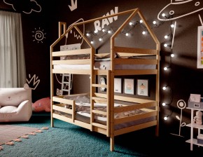 Кровать-домик двухъярусная 80*190 без покраски в Пуровске - purovsk.ok-mebel.com | фото 2