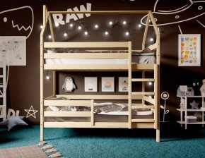 Кровать-домик двухъярусная 80*190 без покраски в Пуровске - purovsk.ok-mebel.com | фото 3
