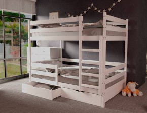 Кровать двухъярусная без крыши 80*190 Белый в Пуровске - purovsk.ok-mebel.com | фото