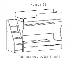 КАПРИЗ-22 Кровать двухъярусная 800 настил ЛДСП в Пуровске - purovsk.ok-mebel.com | фото 2