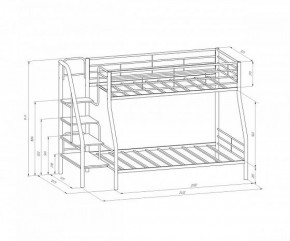 Кровать двухъярусная "Толедо-1" Черный/Венге в Пуровске - purovsk.ok-mebel.com | фото 2